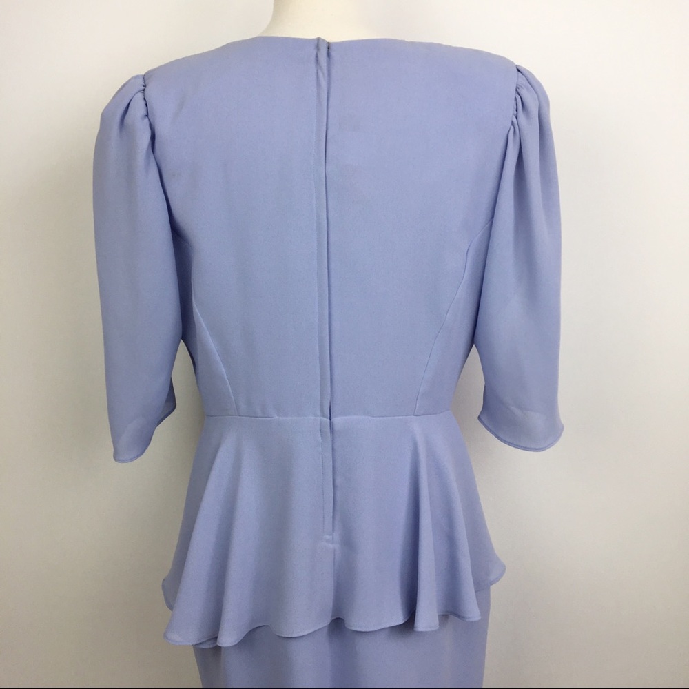 vintage 80s peplum waist pleated mini dress - Picture 5 of 9